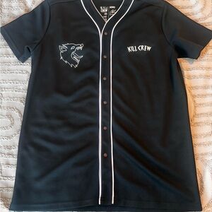 Kill Crew Black and White Button-Up Jersey size XXL